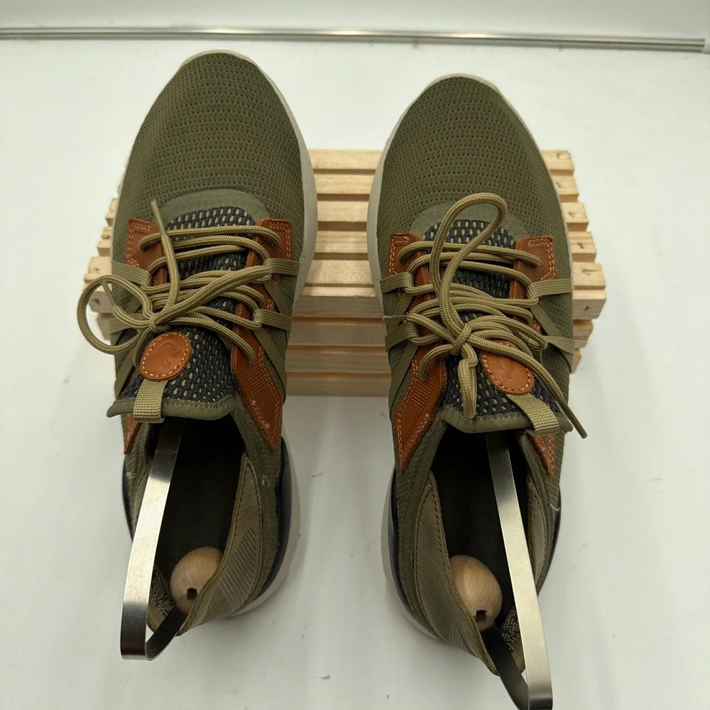 OluKai Sneakers Mio Li Mesh Leather Wet Grip Rubber Olive Green Mens 10